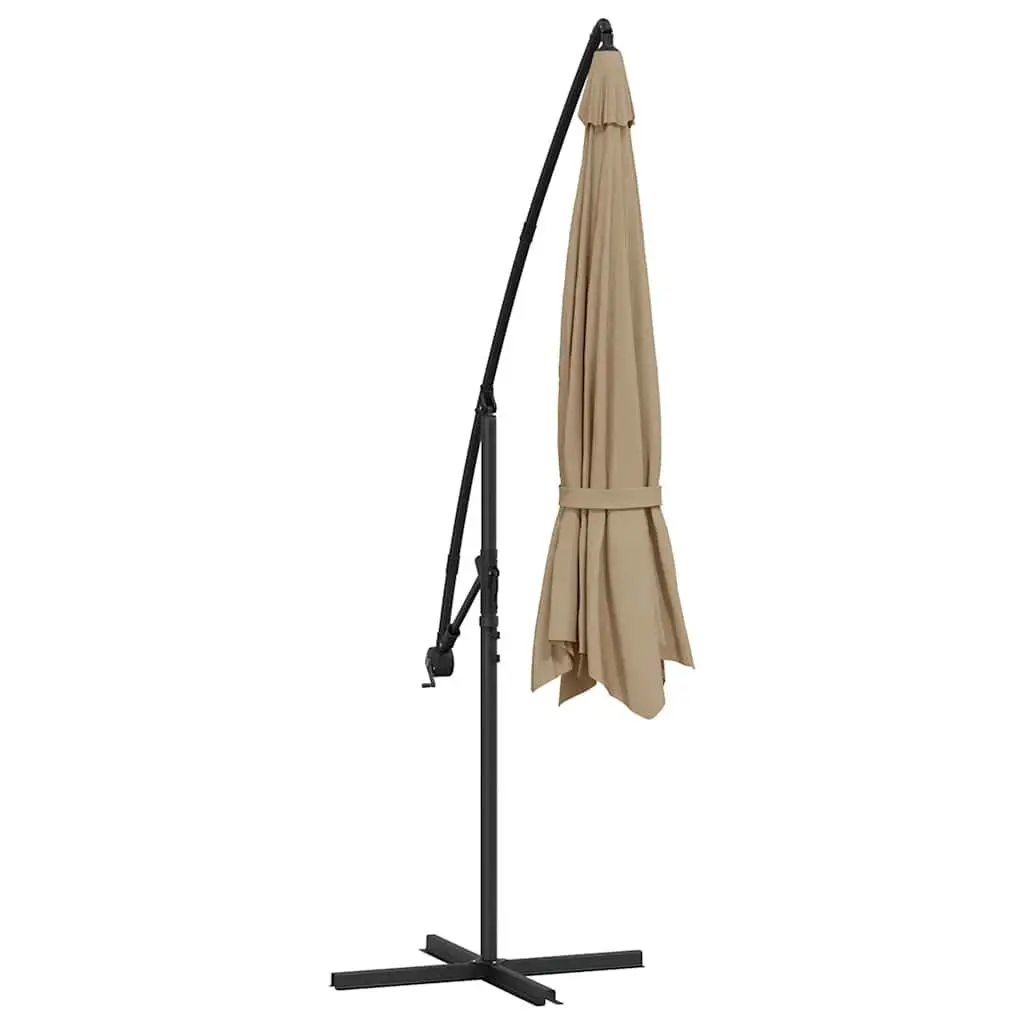 Cantilever Garden Parasol Outdoor Hanging Umbrella 350cm Taupe