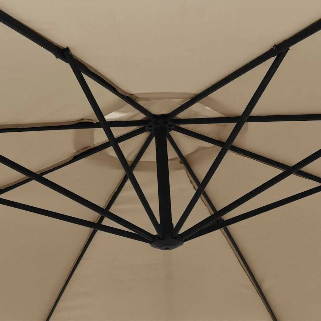 Cantilever Garden Parasol Outdoor Hanging Umbrella 350cm Taupe