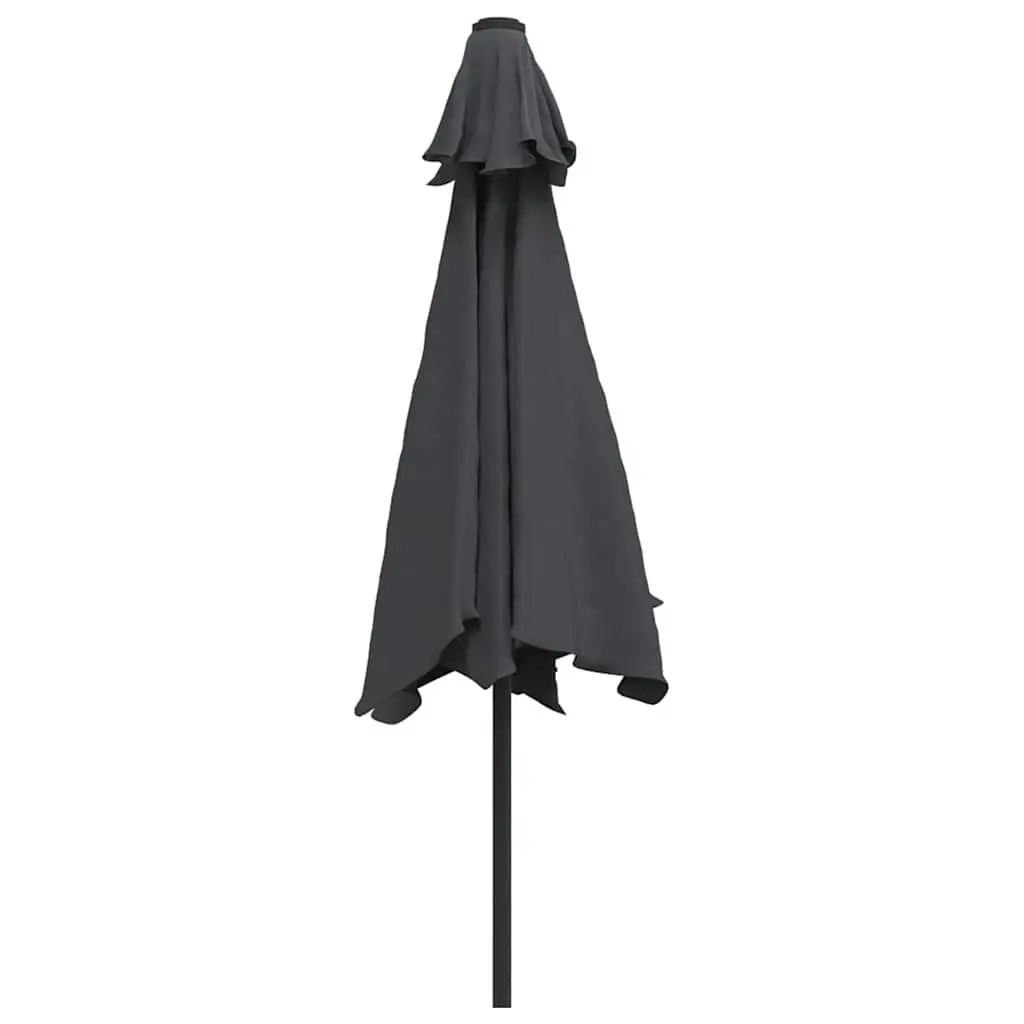 Garden Parasol Shade 300cm Anthracite with Solar LED Lights