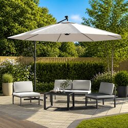 Reliable Cantilever Garden Parasol with Solar Lights