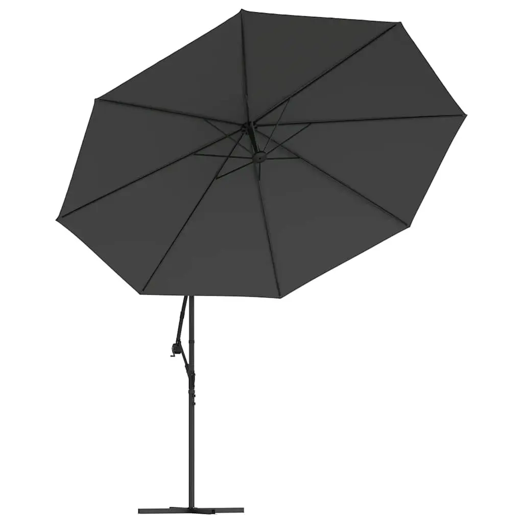 Cantilever Garden Parasol UV Protection 350cm Anthracite Solar Powered LED Lights