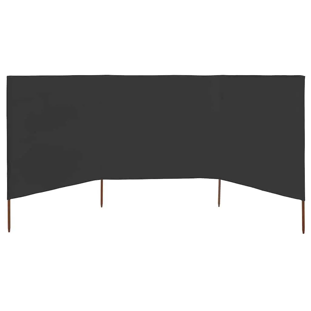 Folding Wind Screen 3-Panel Outdoor Shelter 400x120 cm Anthracite