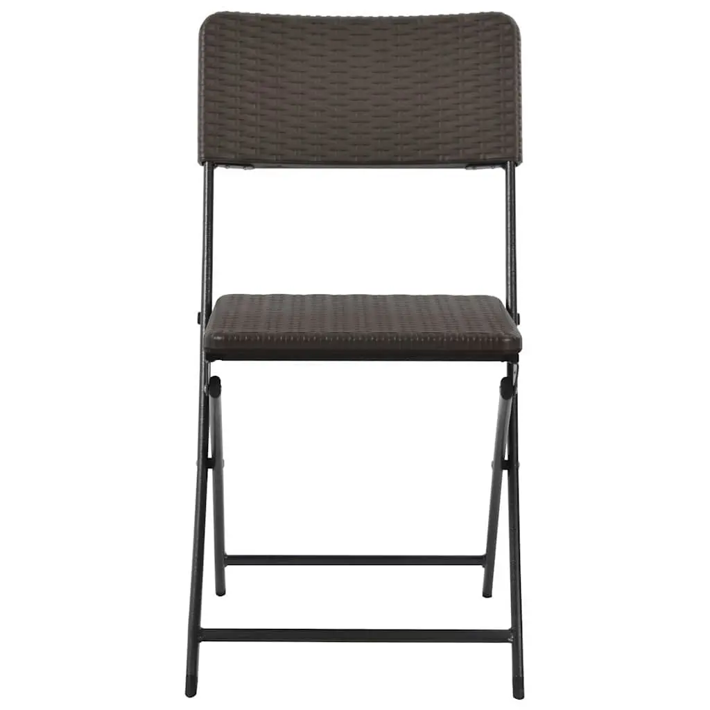 Folding Chairs Set of 2 Outdoor Garden Patio Seating Brown Weather-Resistant