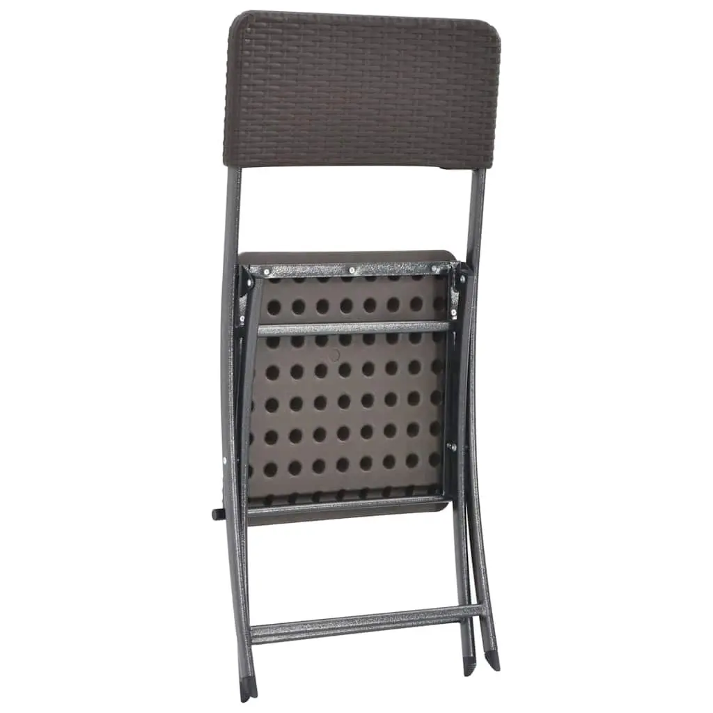 Folding Chairs Set of 2 Outdoor Garden Patio Seating Brown Weather-Resistant
