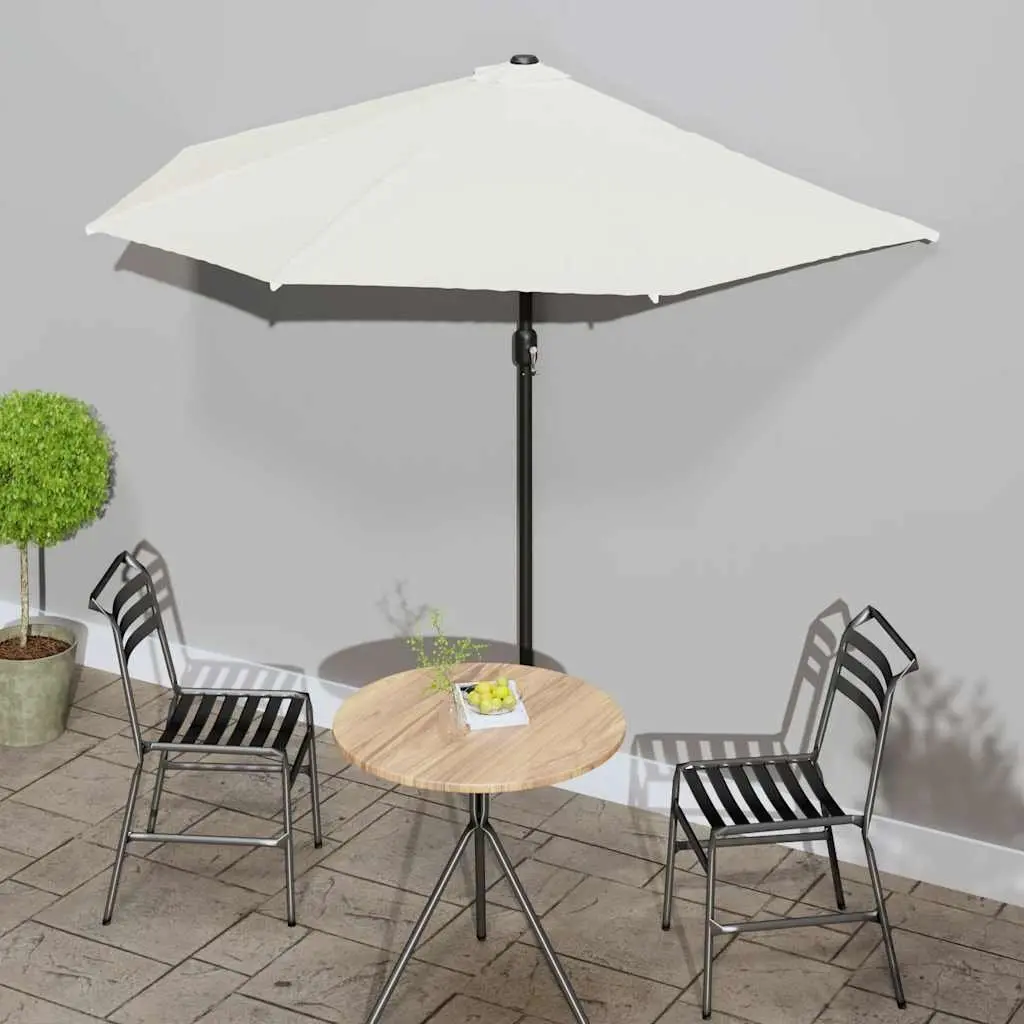 Half Round Garden Parasol UV Protective 270x144cm Beige