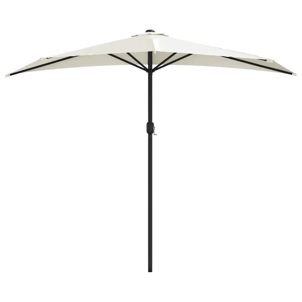 Half Round Garden Parasol UV Protective 270x144cm Beige