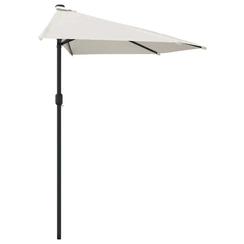 Half Round Garden Parasol UV Protective 270x144cm Beige