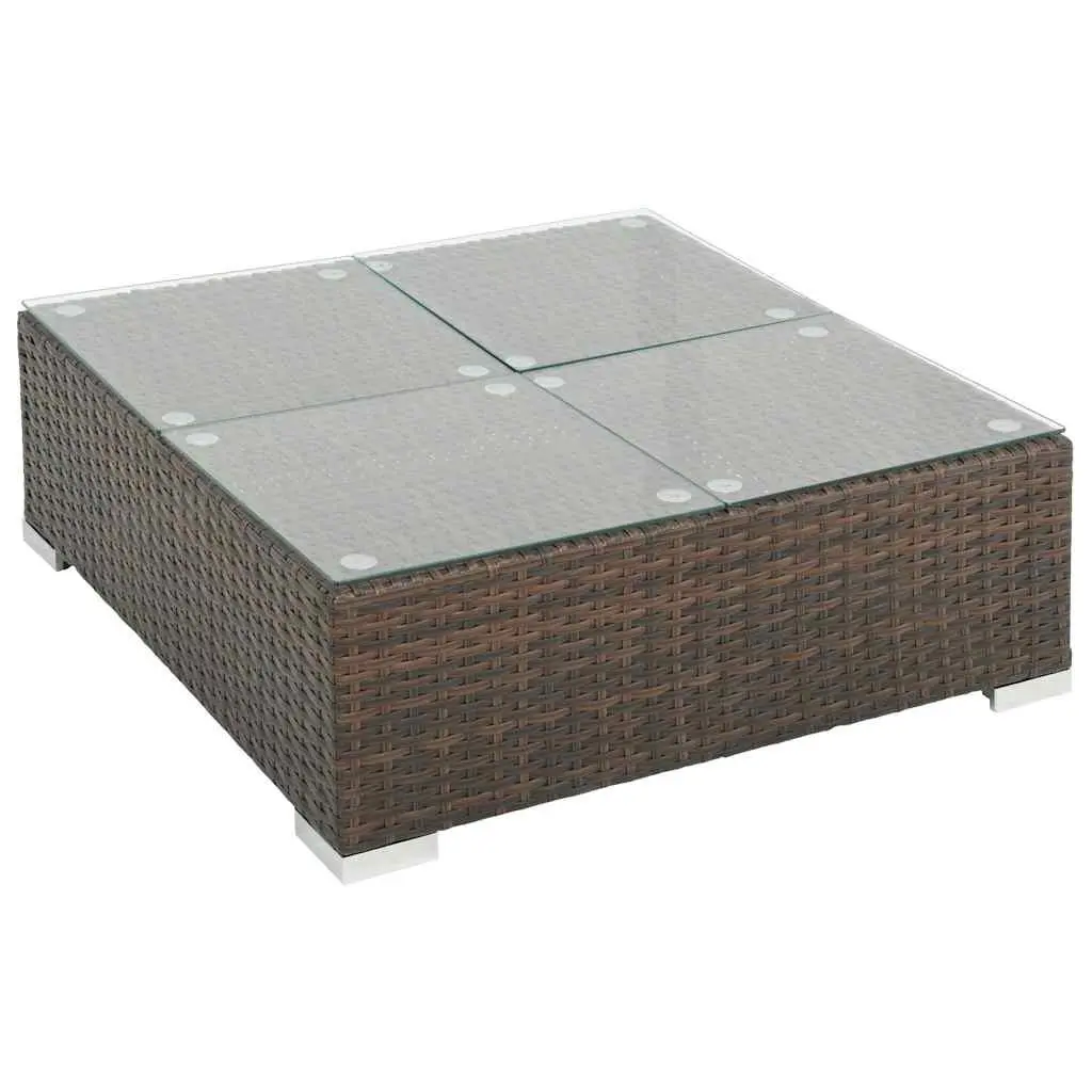 Garden Lounge Set Outdoor Furniture 6 Piece Poly Rattan Sofa with Cushions Brown