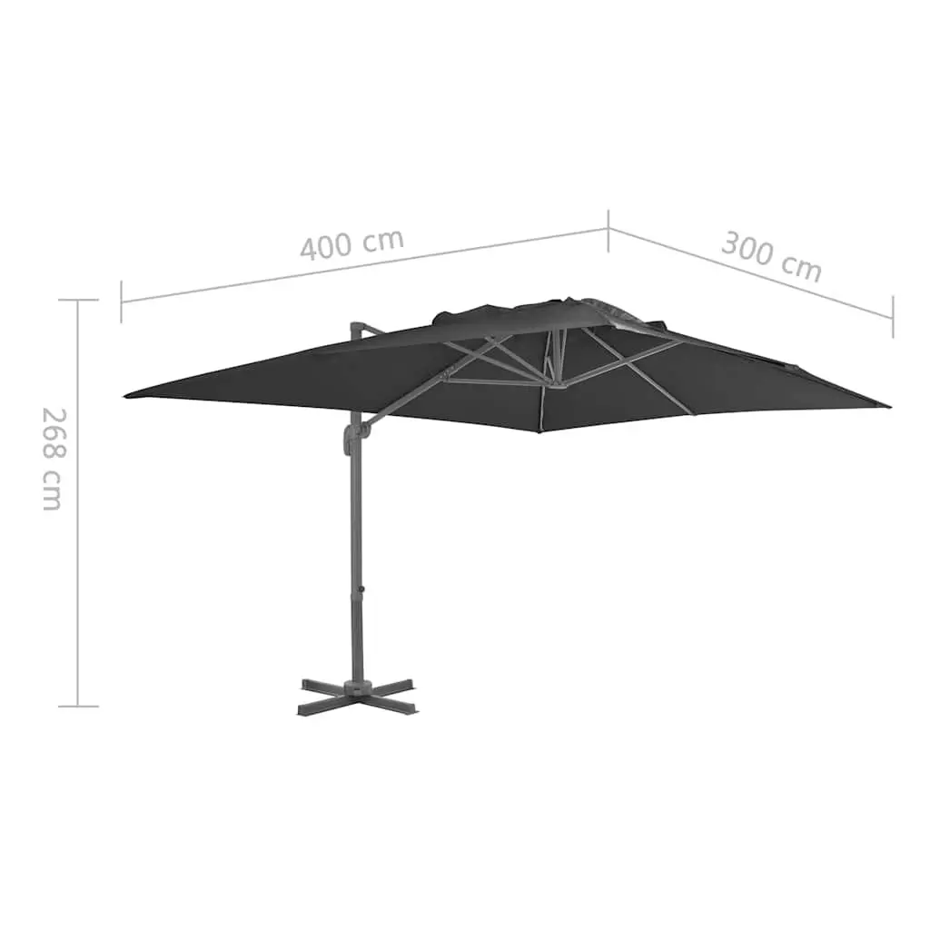 Cantilever Garden Parasol Outdoor Sunshade 400x300 cm Anthracite