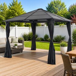 Reliable 3x3 m Black Gazebo: Practical and Durable