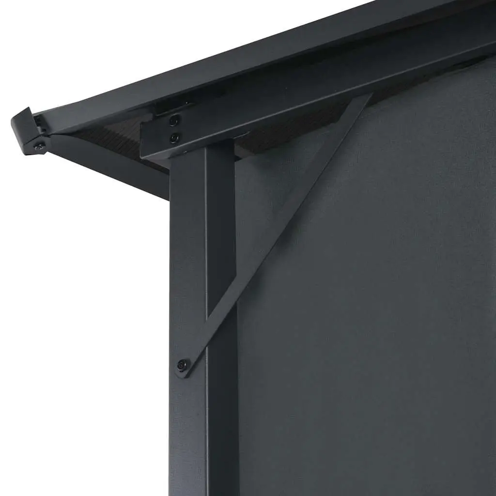 Outdoor Gazebo Sunshade 3x3 m Black Aluminium with Curtains