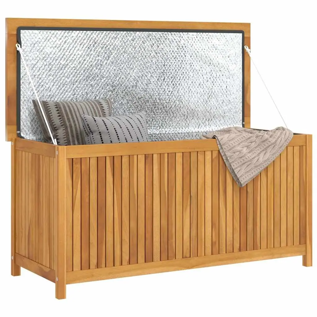 Garden Storage Box Teak Wood 120x50x58 cm Outdoor Chest Bench Seat Brown