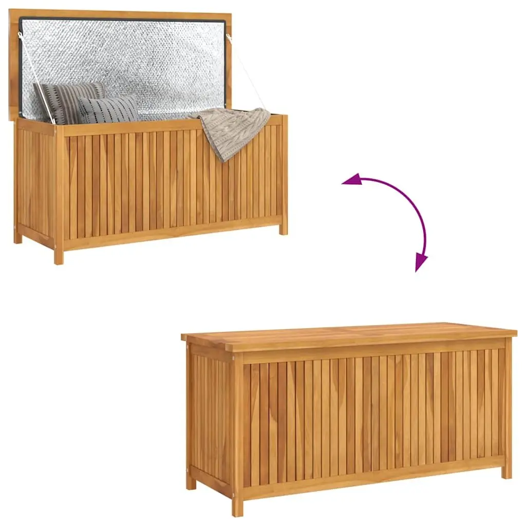 Garden Storage Box Teak Wood 120x50x58 cm Outdoor Chest Bench Seat Brown