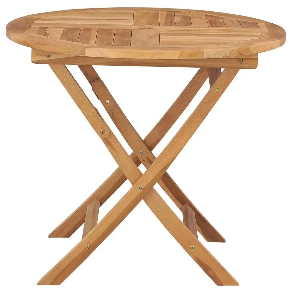 Folding Dining Table Outdoor 85x76cm Teak Wood Brown