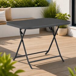 Reliable Grey Folding Dining Table for Outdoor Use
