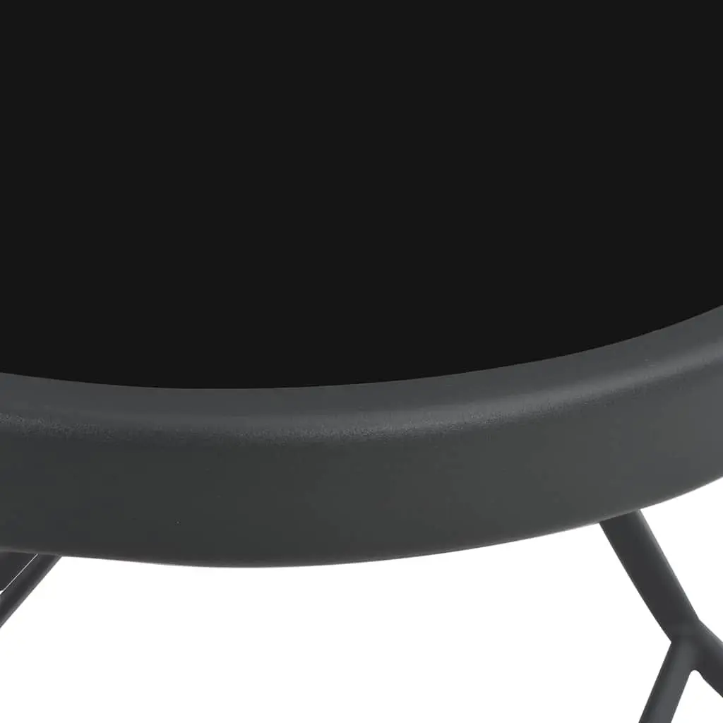 Folding Garden Dining Table Outdoor Patio 100 x 75 x 72 cm Grey Tempered Glass Steel Frame