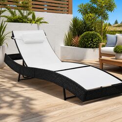 Black Sun Lounger with Pillow: Comfort Meets Quality