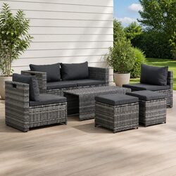 Comfortable and Functional 6-Piece Garden Lounge Set