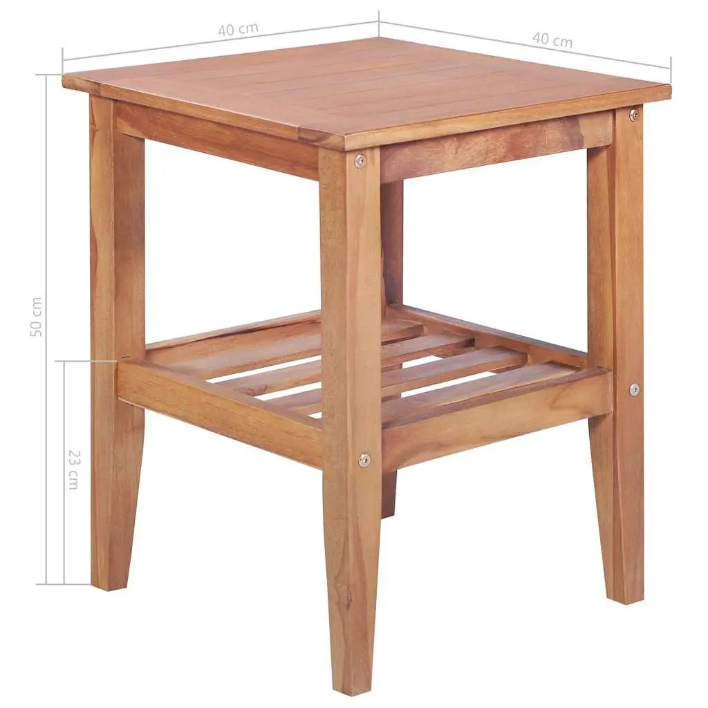 Coffee Table 40x40x50 cm Square Teak Wood Indoor Outdoor Accent Side Table