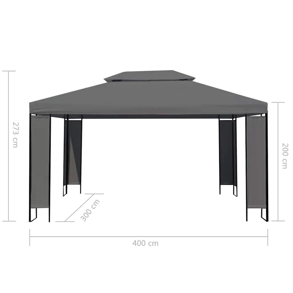 Gazebo Canopy Outdoor Shade Structure 300x400 cm Anthracite Vented Roof
