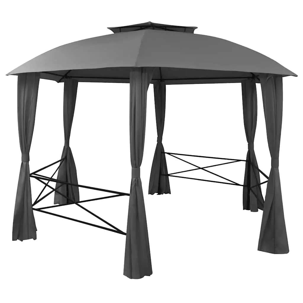 Hexagonal Garden Gazebo Pavilion Tent Outdoor Canopy Sunshade 360 x 265 cm Anthracite