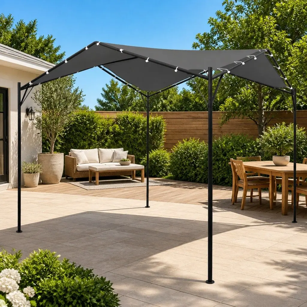 Gazebo 4x4 m Anthracite Garden Outdoor Patio Canopy Shade Structure