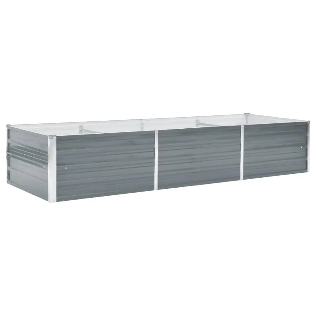 Raised Bed Planter Box Outdoor Vegetable Herb Flower Container 240 x 80 x 45 cm Steel Grey