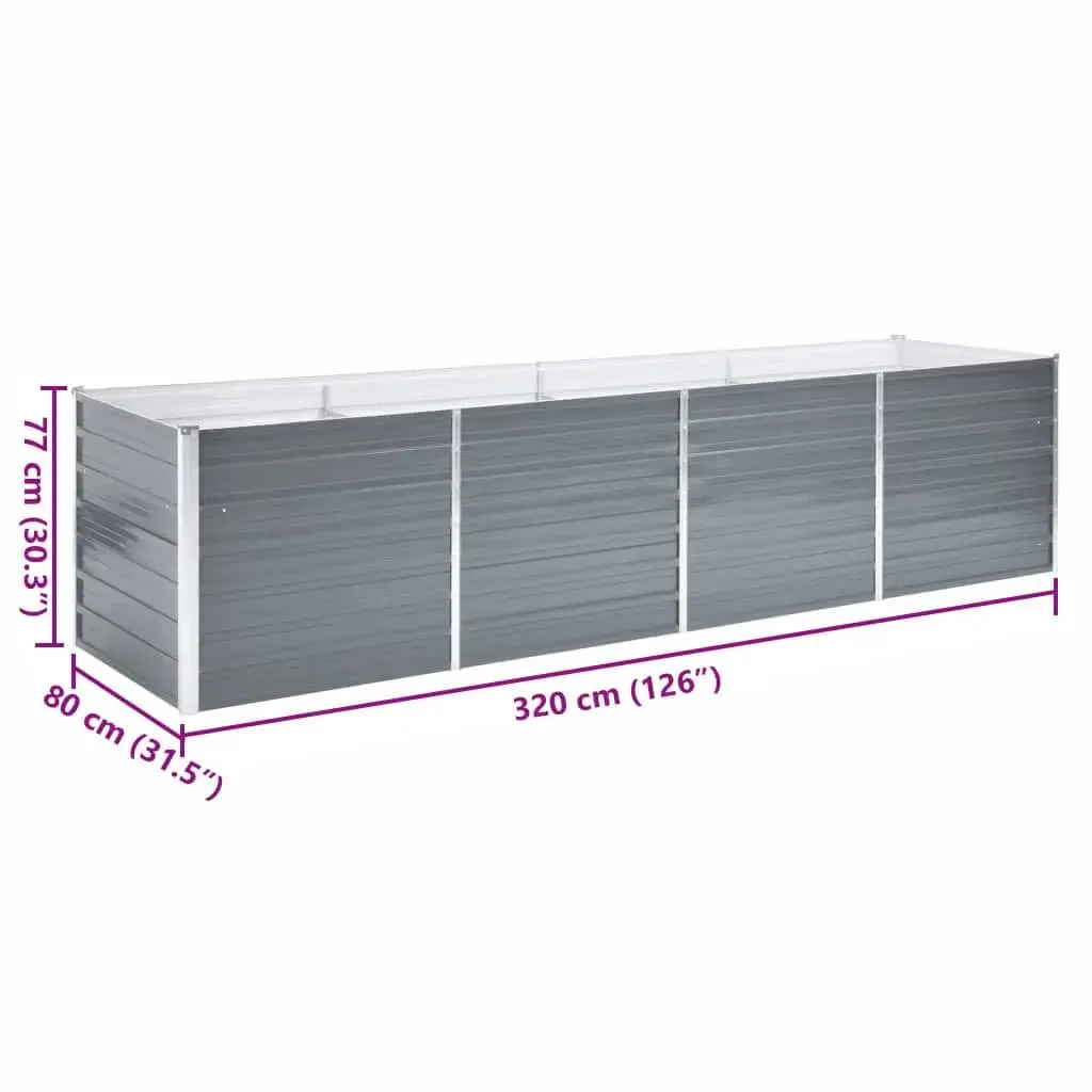 Raised Garden Bed Planter Box Outdoor Vegetables Herbs Flowers Deep Wide Grey
