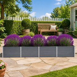 Reliable Grey Metal Garden Planter Box 320x80x45cm