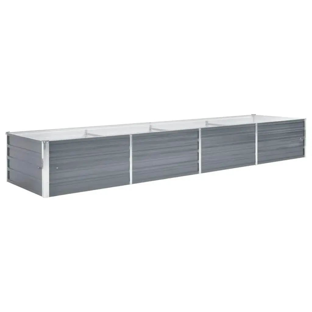 Raised Garden Bed Planter Box Outdoor Metal Steel Construction Grey 320x80x45cm