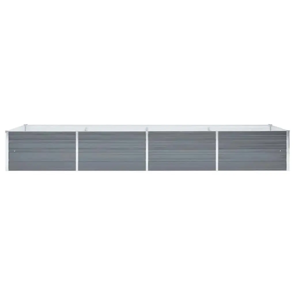 Raised Garden Bed Planter Box Outdoor Metal Steel Construction Grey 320x80x45cm