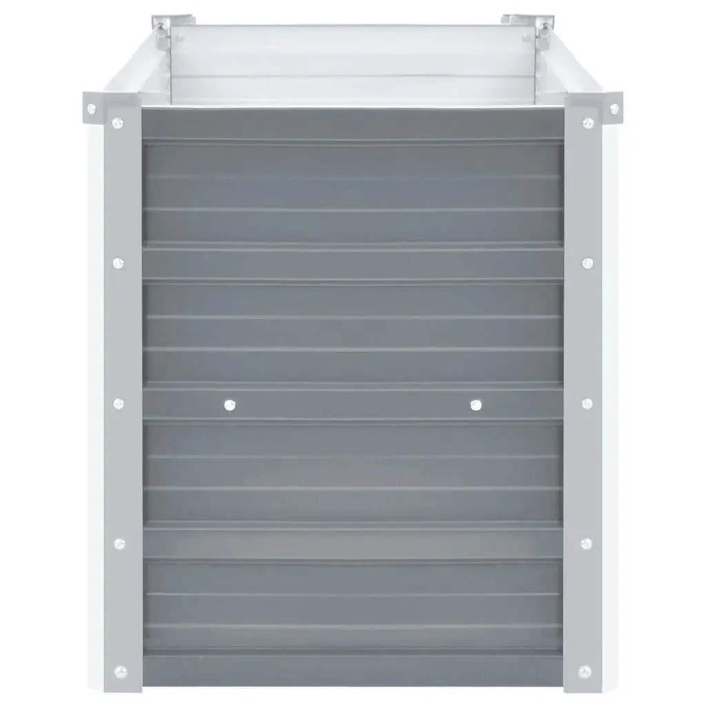 Galvanised Steel Raised Planter Bed 160x40x45cm Grey Outdoor Garden Box