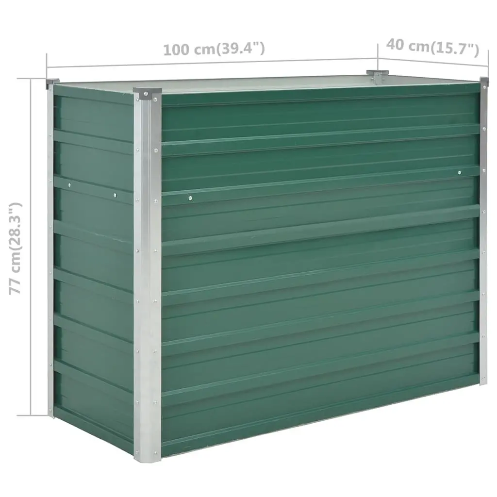 Raised Bed Planter Box Outdoor Vegetable Flower Herb Container 100 x 40 x 77 cm Green