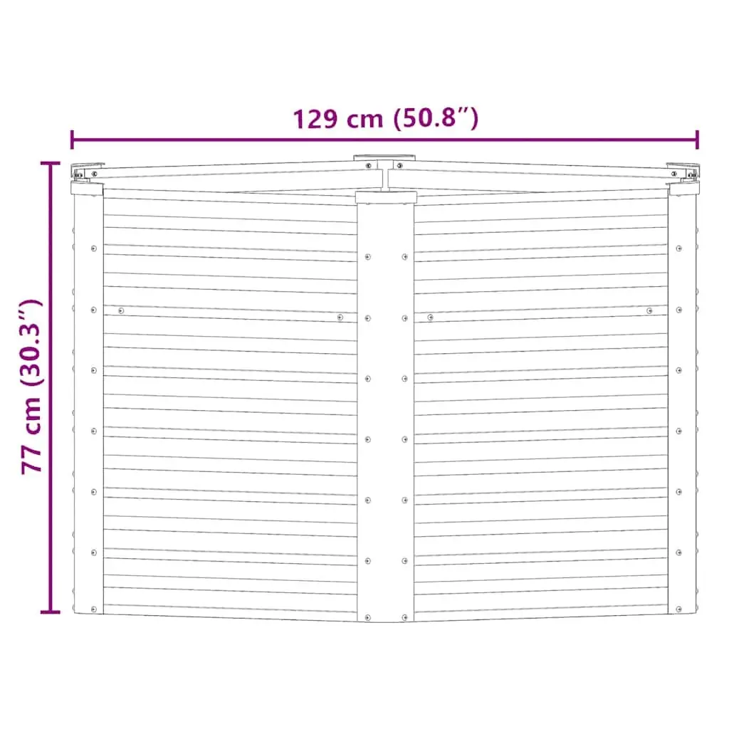 Square Raised Garden Bed Galvanised Steel Planter 129x129x77cm Grey