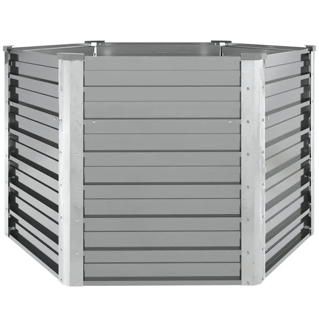 Square Raised Garden Bed Galvanised Steel Planter 129x129x77cm Grey
