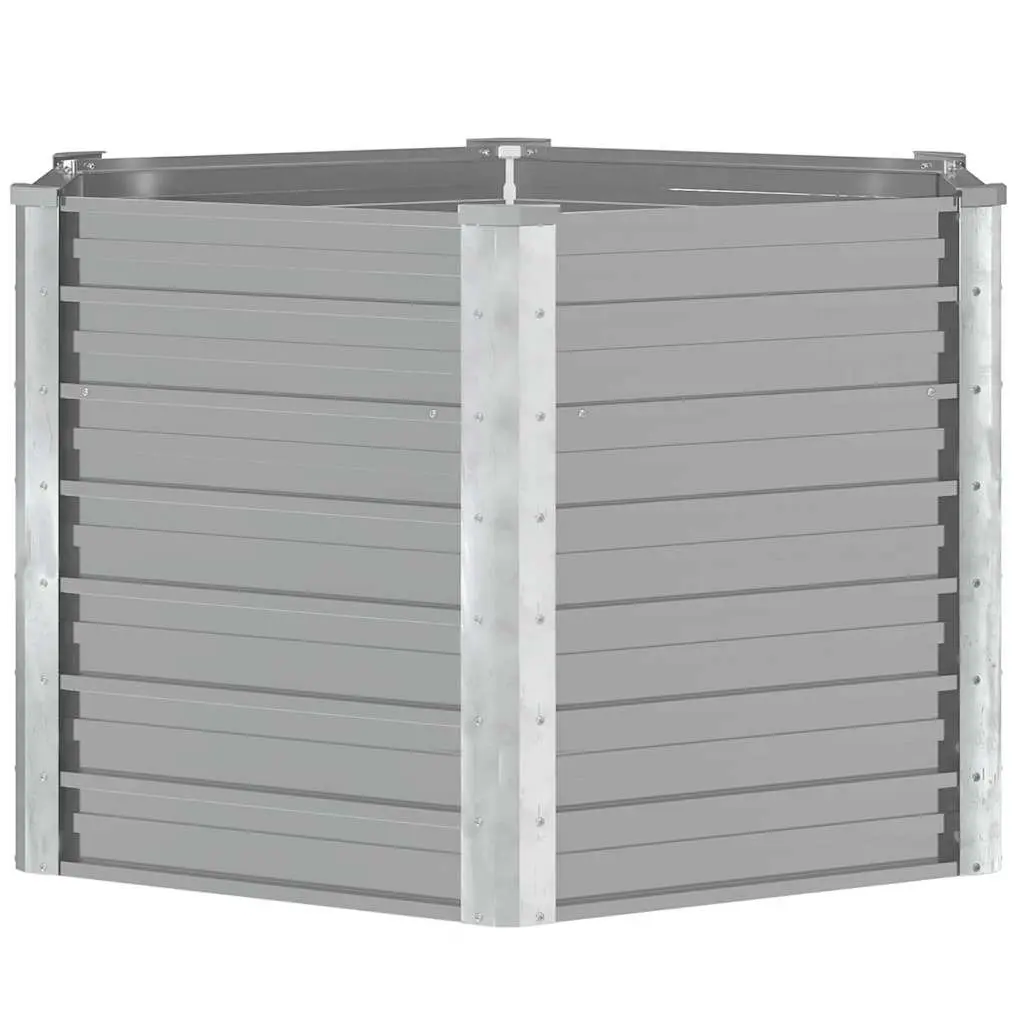 Square Raised Garden Bed Galvanised Steel Planter 129x129x77cm Grey