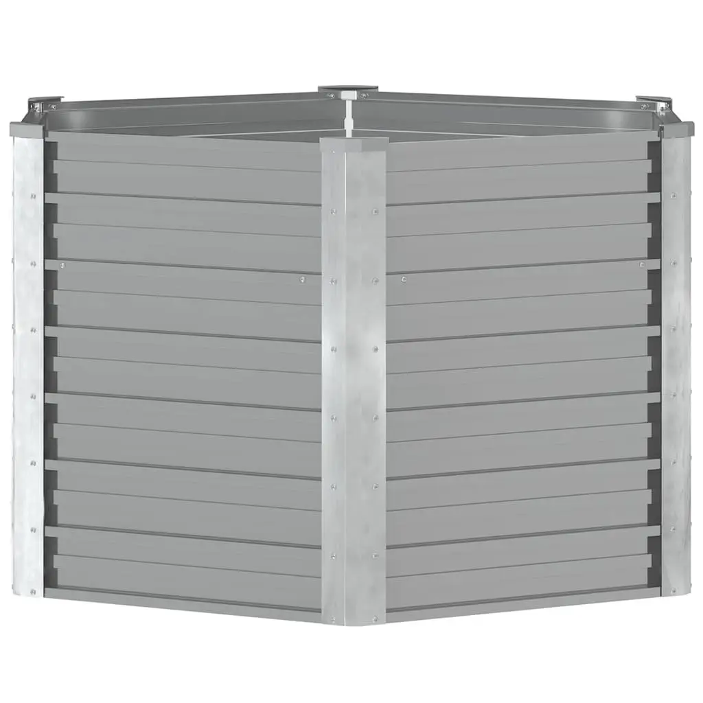 Square Raised Garden Bed Galvanised Steel Planter 129x129x77cm Grey