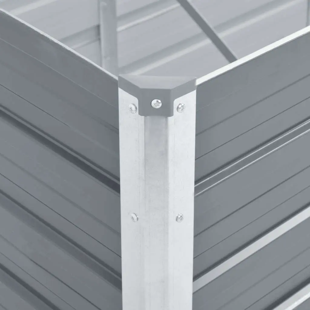 Square Raised Garden Bed Galvanised Steel Planter 129x129x77cm Grey