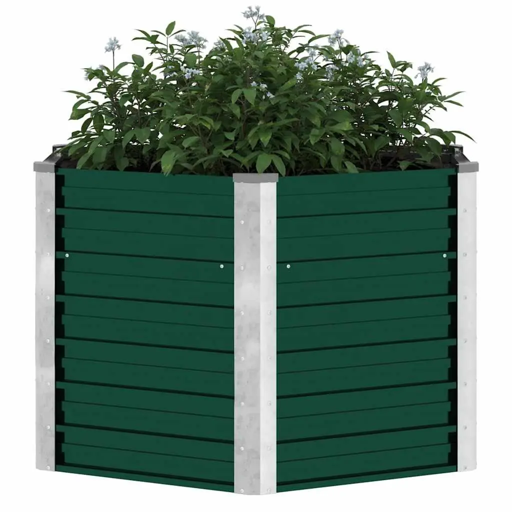 Garden Raised Bed Planter Box Metal Steel Outdoor Vegetables Flowers Herbs 129x129x77cm Green
