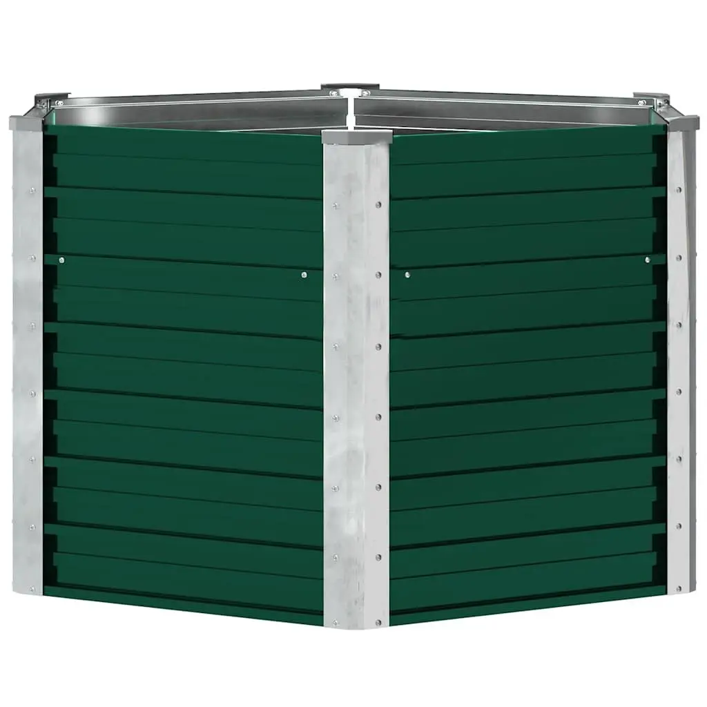 Garden Raised Bed Planter Box Metal Steel Outdoor Vegetables Flowers Herbs 129x129x77cm Green