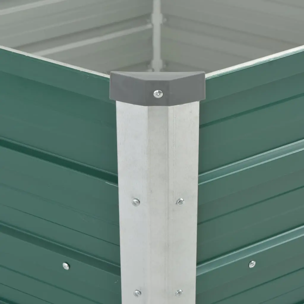 Garden Raised Bed Planter Box Metal Steel Outdoor Vegetables Flowers Herbs 129x129x77cm Green