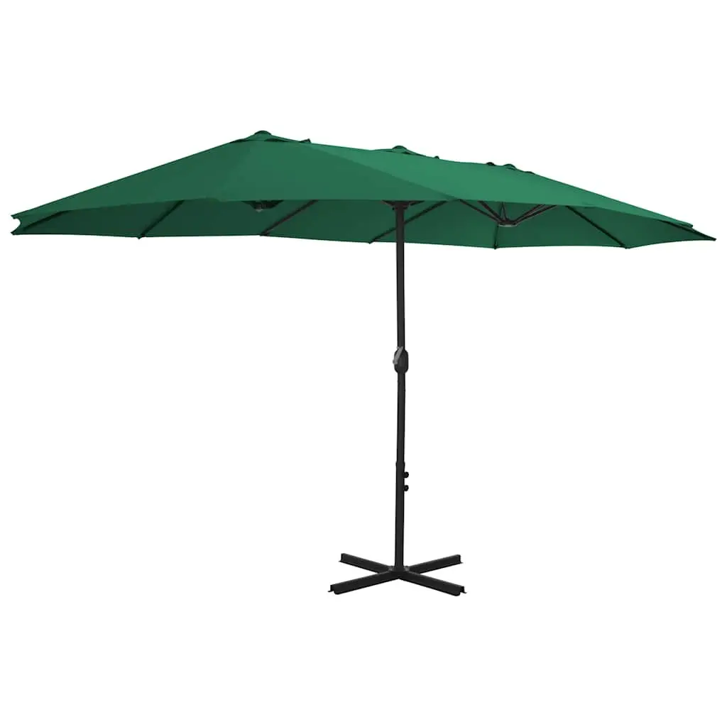 Garden Parasol Outdoor Umbrella 460x270cm Green Double Top Shade Crank Mechanism