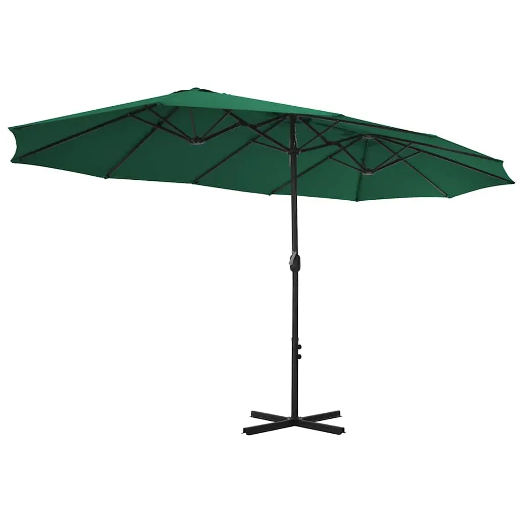 Garden Parasol Outdoor Umbrella 460x270cm Green Double Top Shade Crank Mechanism