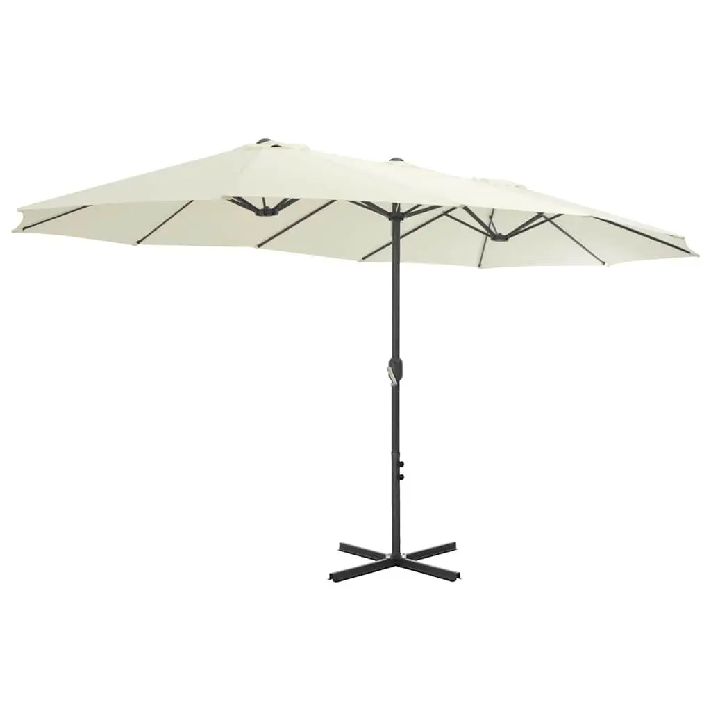 Garden Parasol Sun Shade 460x270cm Beige Outdoor Umbrella