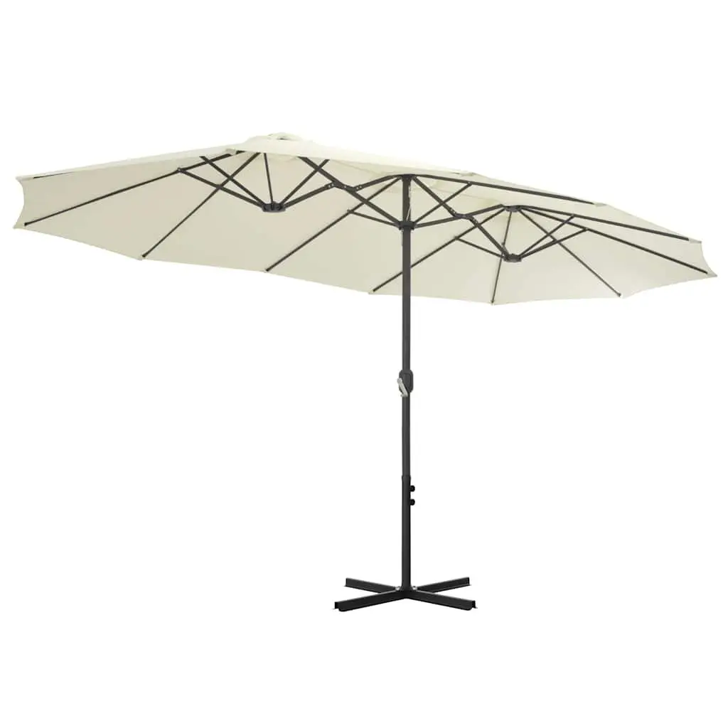 Garden Parasol Sun Shade 460x270cm Beige Outdoor Umbrella