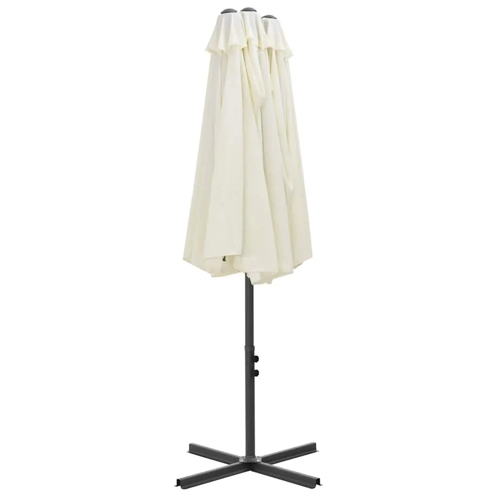 Garden Parasol Sun Shade 460x270cm Beige Outdoor Umbrella