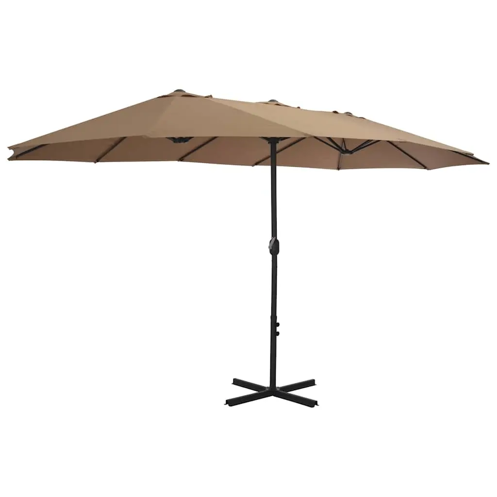 Large Garden Parasol Outdoor Sunshade 460x270 cm Taupe