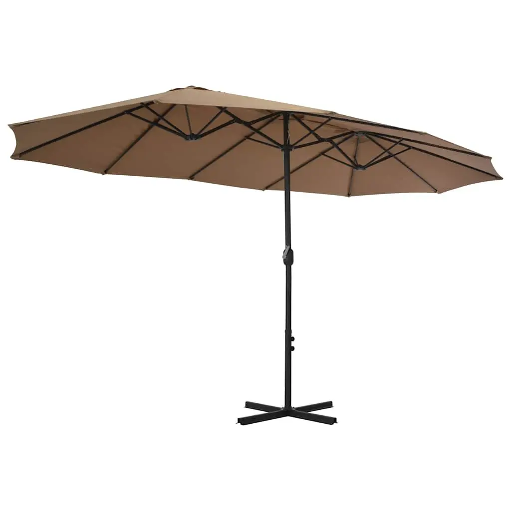Large Garden Parasol Outdoor Sunshade 460x270 cm Taupe