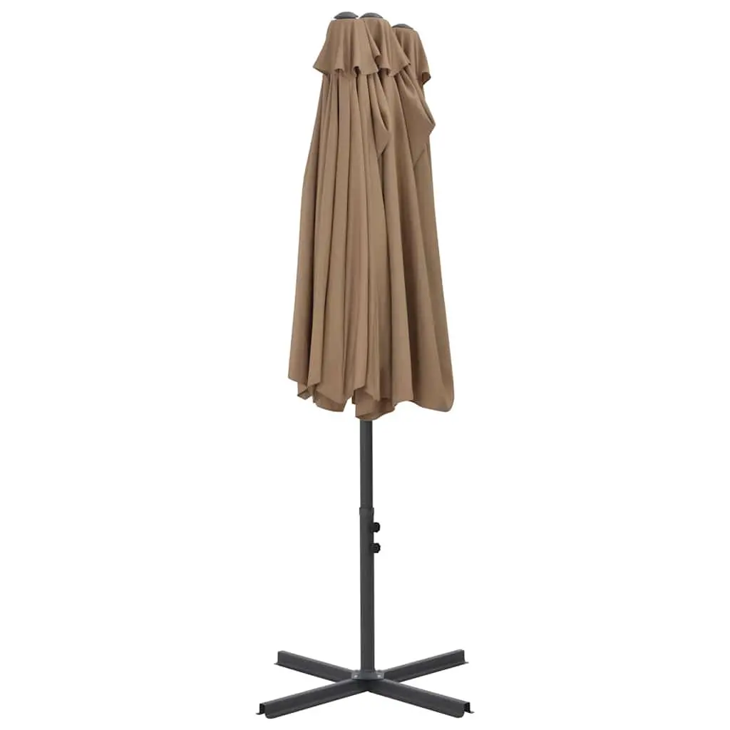 Large Garden Parasol Outdoor Sunshade 460x270 cm Taupe