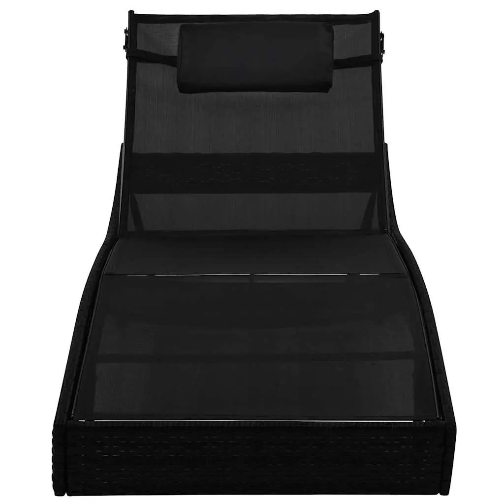 Sun Loungers Set 2 pcs with Side Table Outdoor Garden Patio Relaxing Lounge Beds